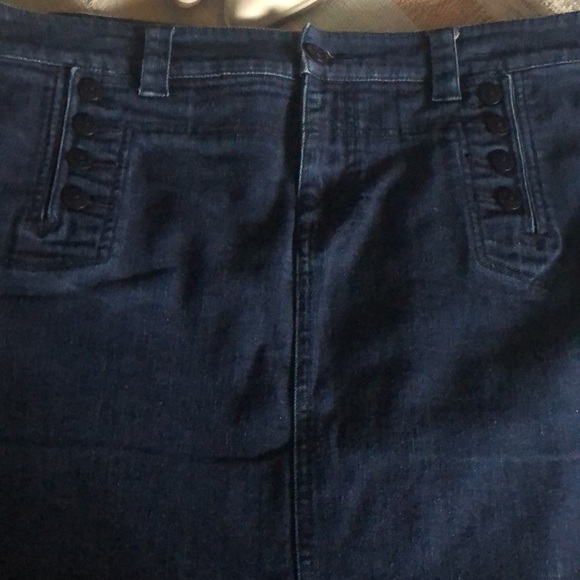 LRL Lauren Jeans Co. Ralph Lauren denim skirt unique button pockets 10 - Picture 2 of 5